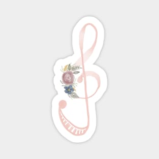 Watercolor Music Note - Treble Clef Sticker